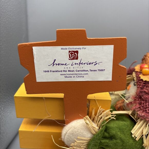 Home Interiors Fall Decorations Autumn Plush Scarecrow Crow Bear & Turkey 6-8” - Picture 10 of 10